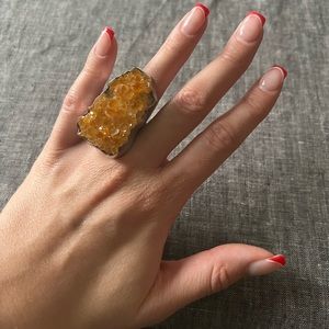 CITRINE DRUZY RING SET IN SILVER